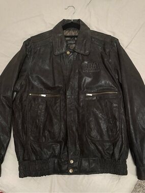 NWT NATIONAL RIFLE ASSOCIATION Life Member Black Leather Jacket M BURKS BAY NRA